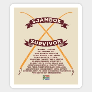 Vintage Sjambok Survivor Leather Whip South Africa Childhood Funny Sticker